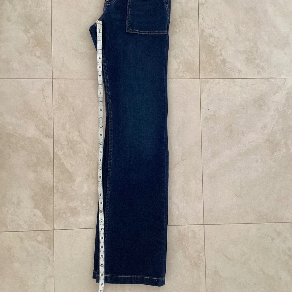 Calvin Klein Jeans High Rise Boot Cut Dark Denim Wash Patch Pockets - Picture 9 of 14